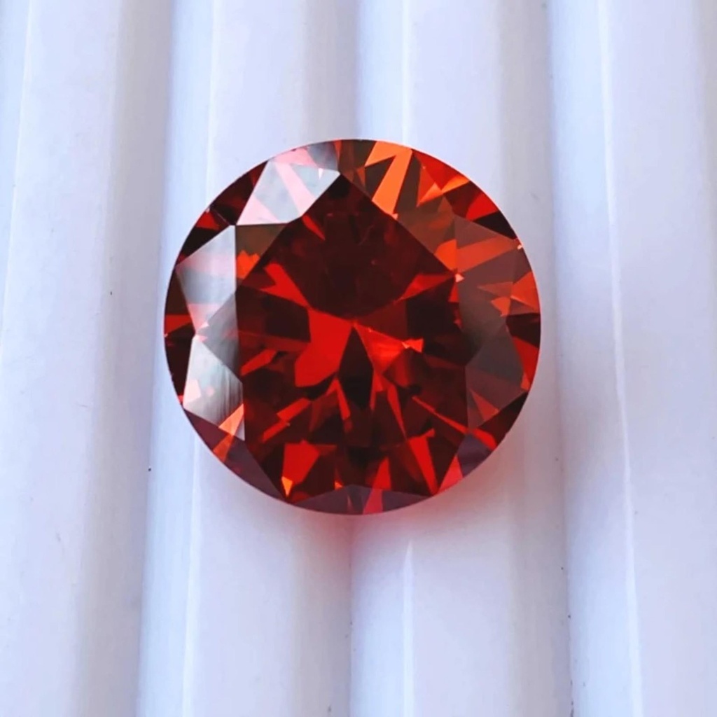 Loose Moissanite Oranges Red Clean Round Cut 6.50 MM
