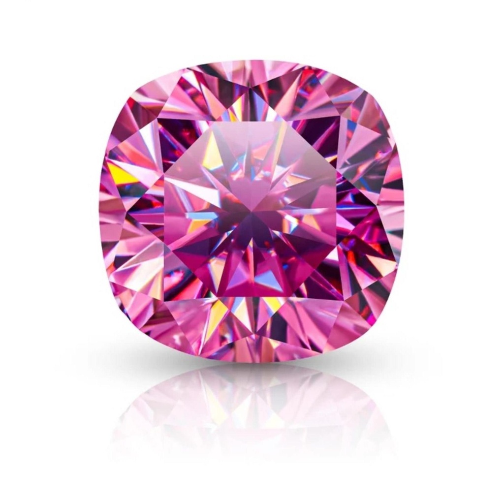 Loose Moissanite Pink Clean Cushion Cut 7.00 MM