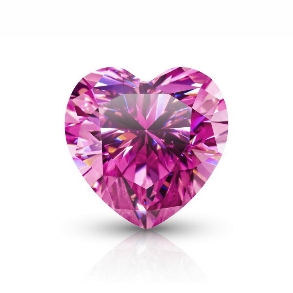 Loose Moissanite Pink Clean Heart Cut 7.00 MM