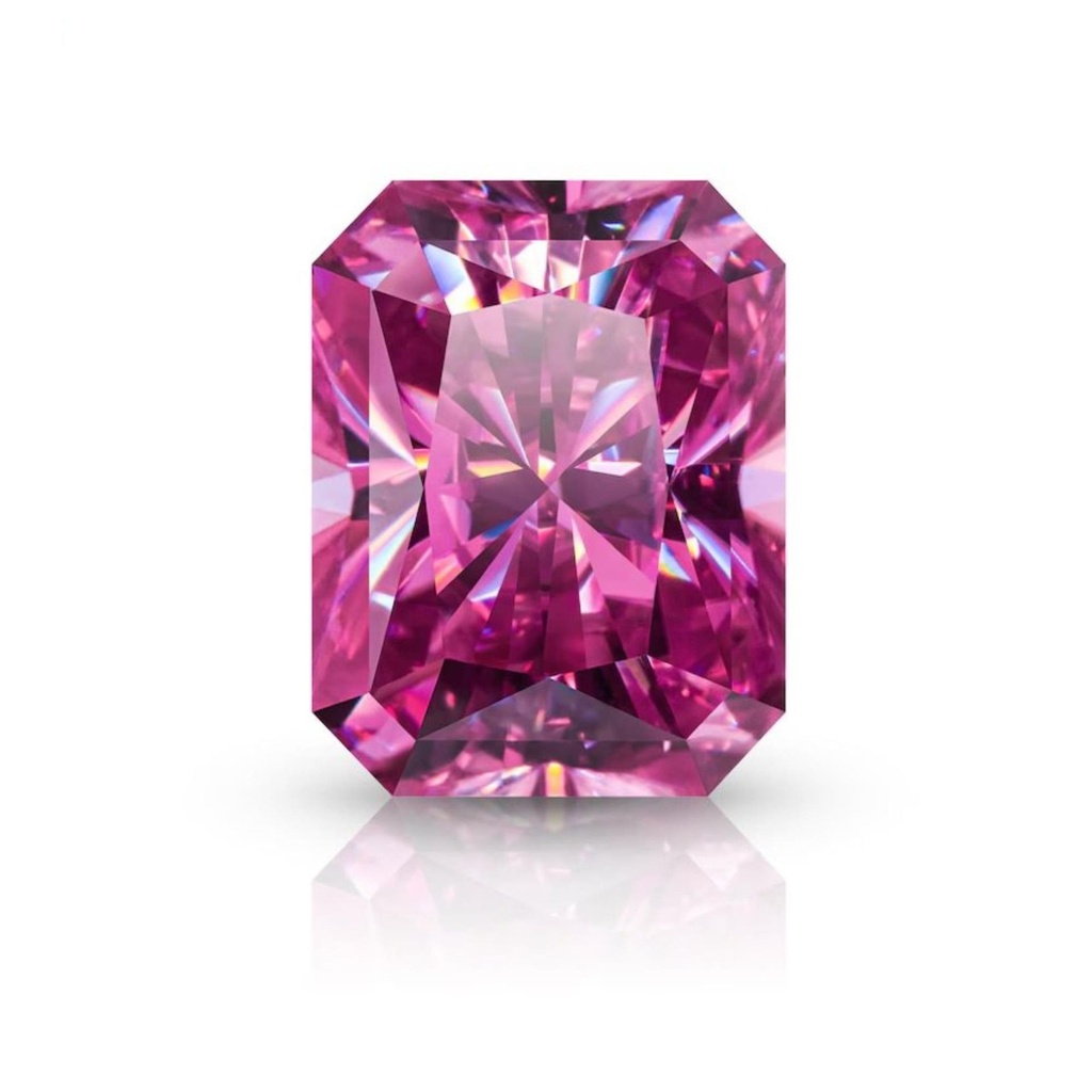 Loose Moissanite Pink Clean Radiant Cut 8.00 x 6.00 MM