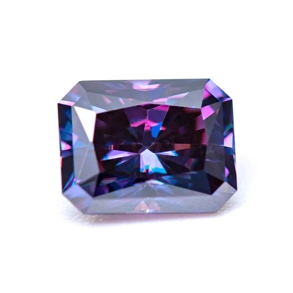 Loose Moissanite Purple Clean Radiant Cut 9.00 x 7.00 MM