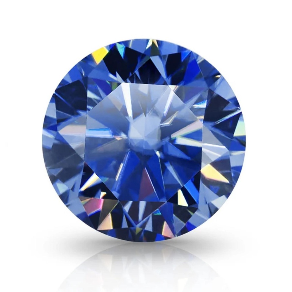 Loose Moissanite Royal Blue Clean Round Cut 5.00 MM