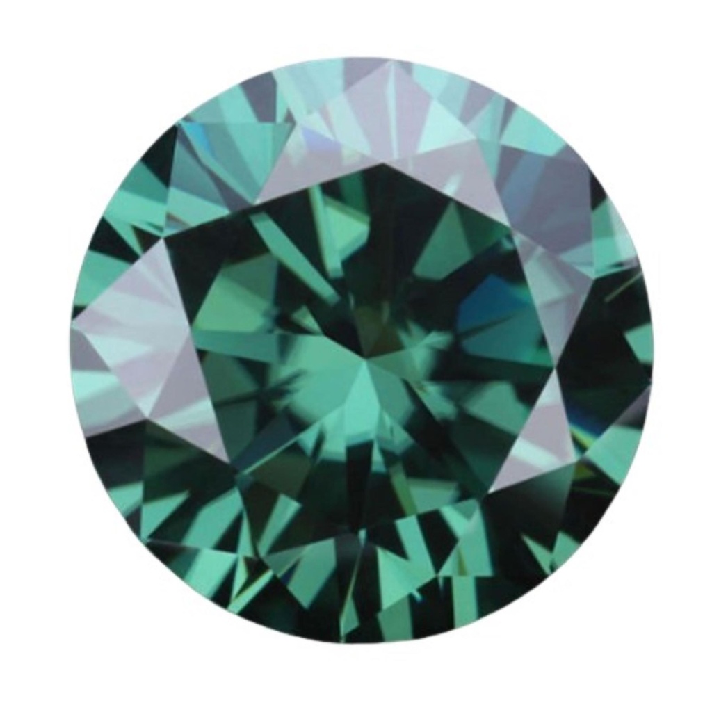 Loose Moissanite Vivid Green Clean Round Cut 11.25 MM