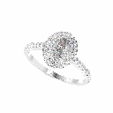 Double Halo Engagement Ring  Women's Ring 