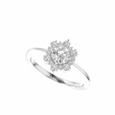 Round Cut Lab Grown Diamond Flower Engagement Ring Promise Ring Wedding Ring Fine Jewelry Gift Ring for Her