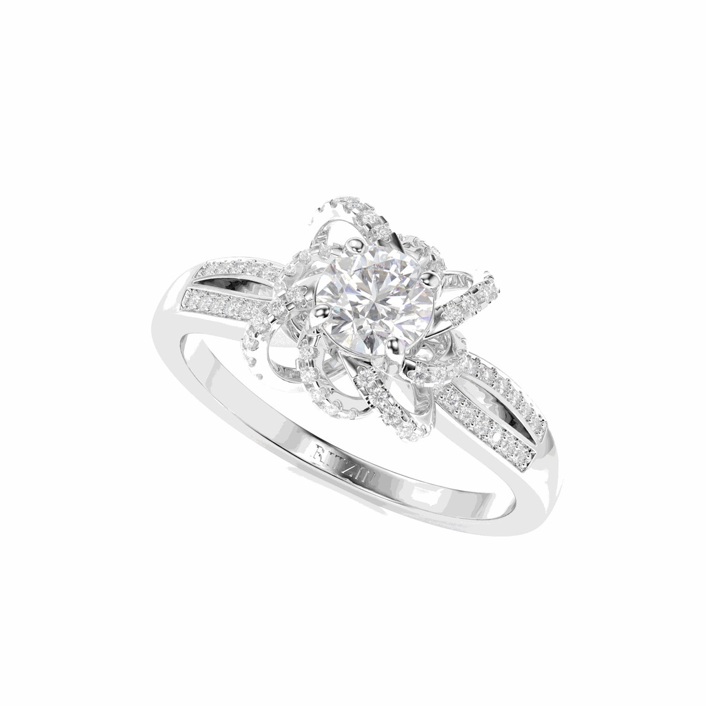 Engagement Ring 18K Gold Plated Silver