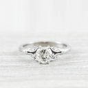  Diamond solitaire engagement ring in 18 carat white gold handmade for her UK