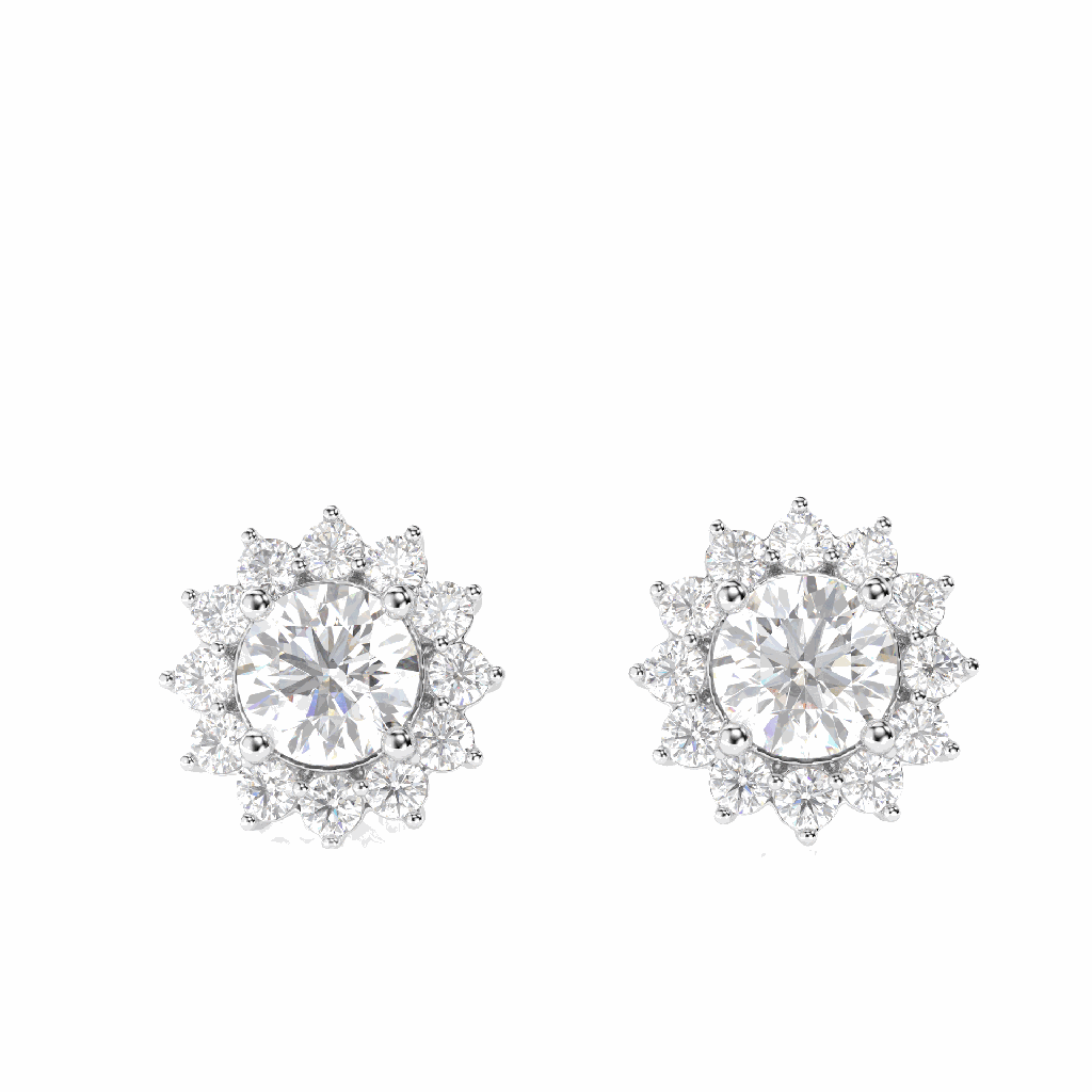 Round Diamond Stud Earring