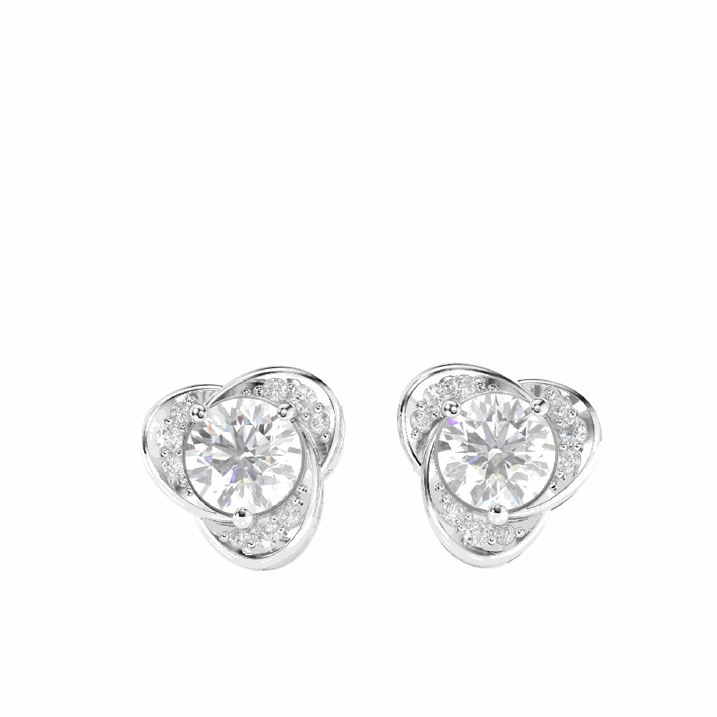 Round Diamond Stud Earring