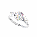 Oval Diamond Three Stone Engagement Ring for Women