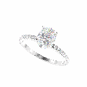 Oval Cut Solitaire With Accents Engagement Ring
