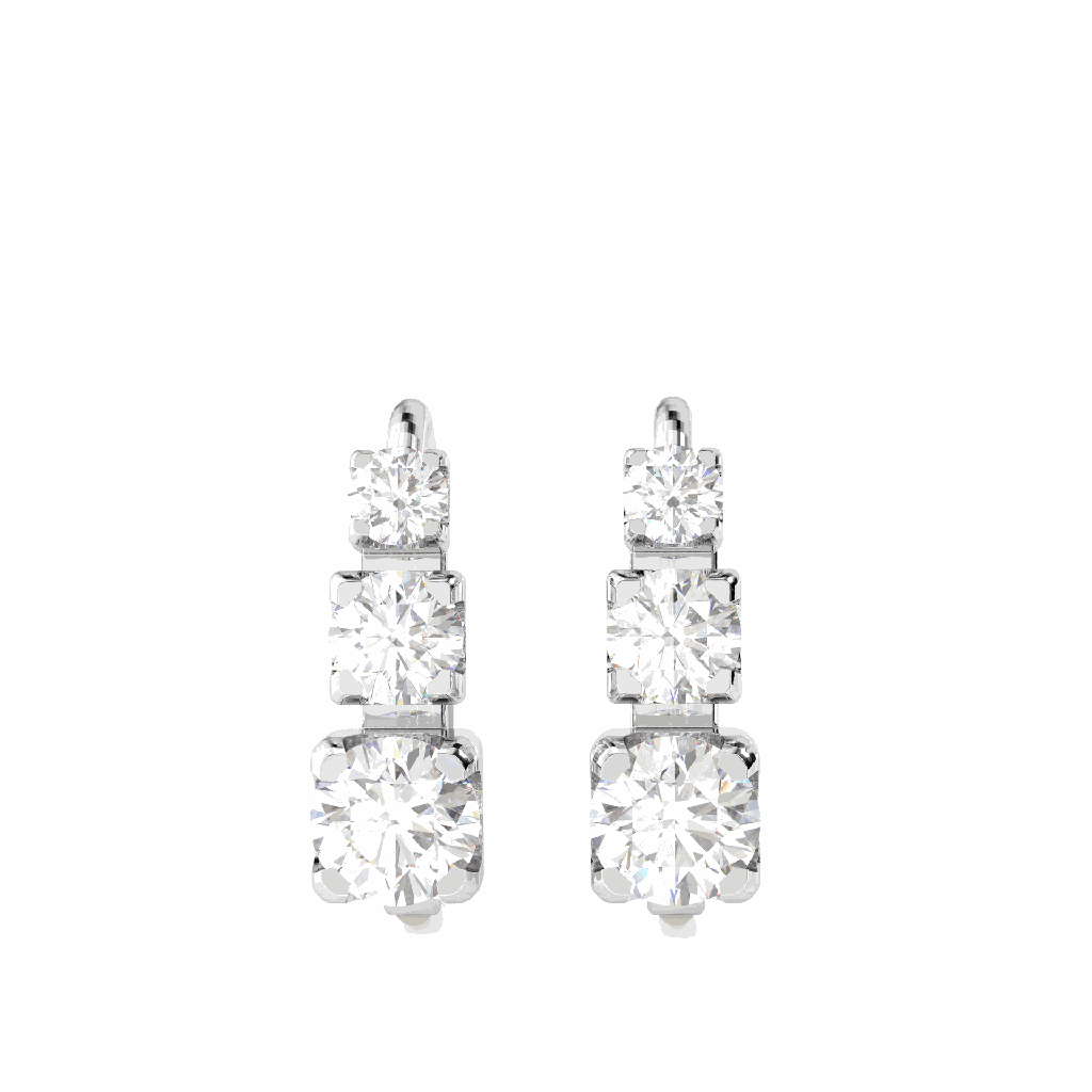  Round Cut Drops/Dangle Stud Earring