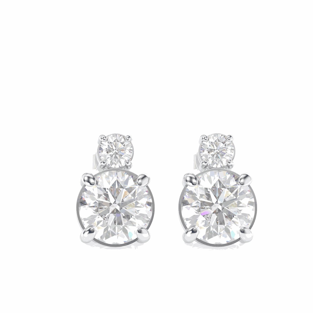 Round Cut Stone Stud Earring For Women
