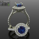 Round Cut Stone Halo Engagement Ring for Women