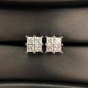 Princess Cut 4-Stone Pair Earrings for Women