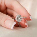 Oval Cut Stone Anniversary Ring for Her