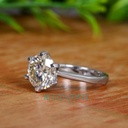 Round Cut Stone Solitaire Engagement Ring for women