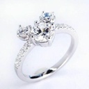 Round Three Stone Engagement Ring for Women