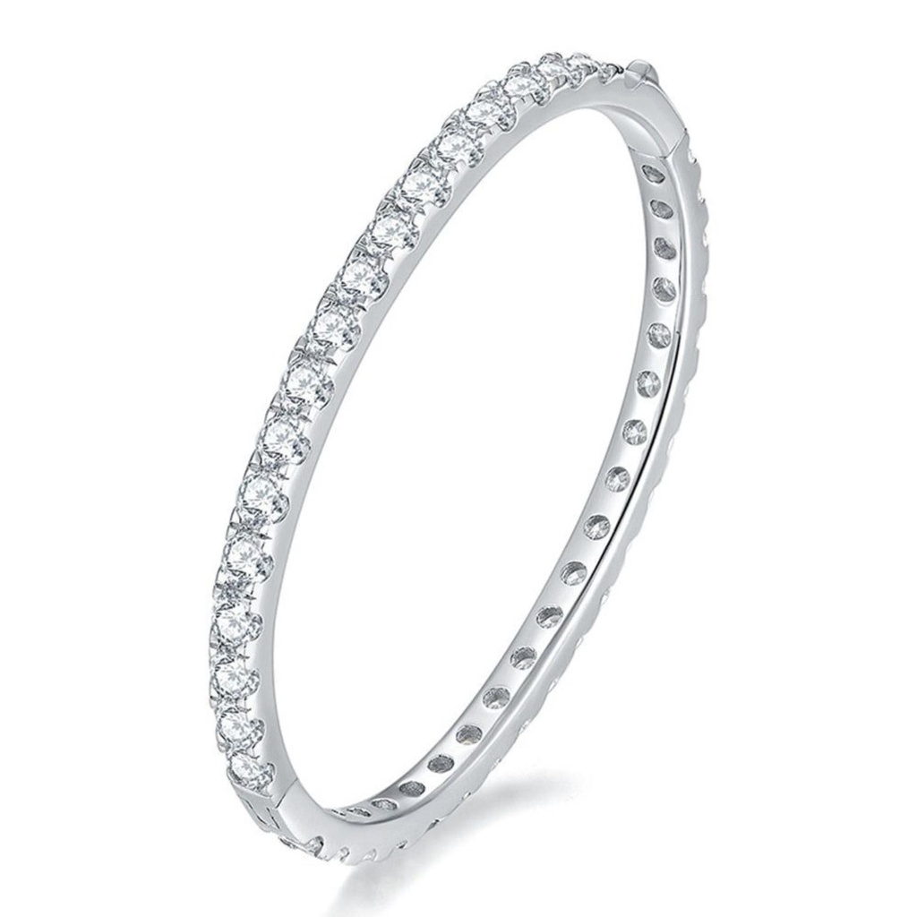 Luxury Bangles 18K White Gold Plated Silver