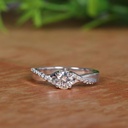 Moissanite Twisted Engagement Ring, Wedding Ring for Her, Round Stone 1 CT Ring, Anniversary Gift, Custom Order, 4 Prong Setting Ring