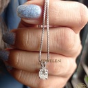 Oval Brilliant Cut Colorless Moissanite Pendant, Solitaire Charm Pendant, Basket Setting, Anniversary Gift for Her, Wedding Pendant