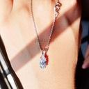 Marquise Cut Moissanite Diamond, Solitaire Pendant Necklace, 14K White Gold Finish In 925 Sterling Silver