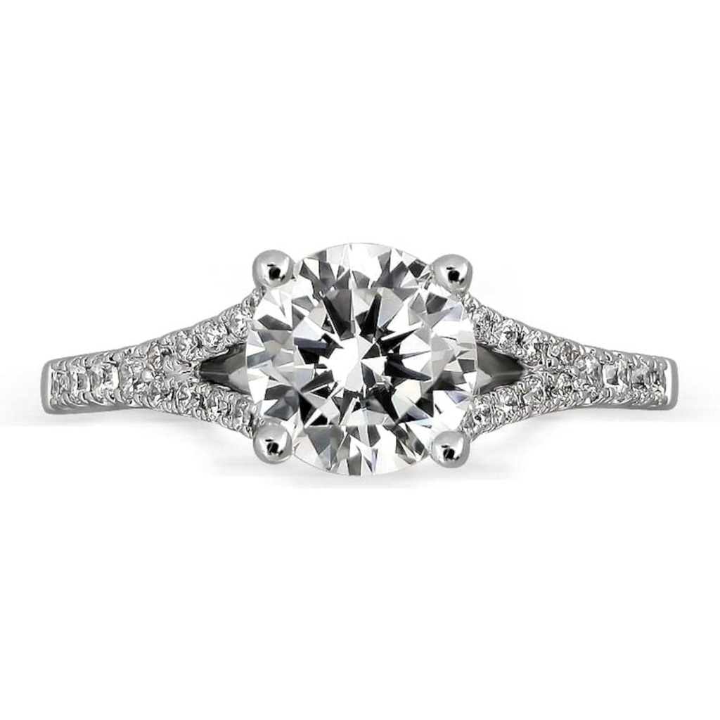 Round Split Shank Diamond Engagement Ring For Women