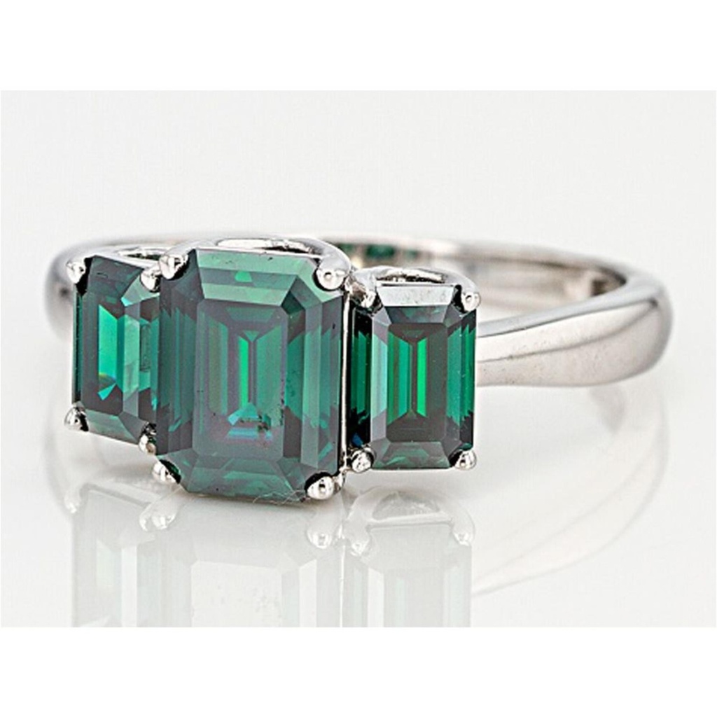 Emerald Cut Three Stone Engagement Ring for Women