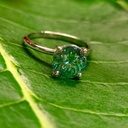  Portuguese Cut Round Cut Stone Solitaire Engagement Ring for Women