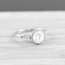 Moissanite and diamond art deco 1920's three stone trilogy engagement minimal thin ring handmade in rose/yellow/white gold or platinum