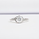 Moissanite and diamond engagement ring handmade in white/rose/yellow gold or platinum antique edwardian inspired mount