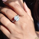 3 CT Cushion Cut Moissanite Engagement Ring | Wedding Ring | 14KT Solid White Gold Ring Engagement Ring / Anniversary Ring / Promise Ring