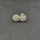 Round Brilliant  Diamond Earrings, Wedding Earrings, Diamond Studs for Her, Halo Earrings, Screw/Push Back Earrings