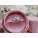 Solitaire White Cushion Cut Cubic Zirconia In 925 Sterling Silver Ring For Engagement