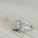 Cushion Cut Halo Engagement Ring For Her