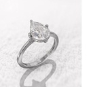  Pear Cut VVS Clarity Lab Grown Diamond Engagement Ring/ Solitaire Gold Wedding Ring/ Anniversary Gift/ Diamond Rings