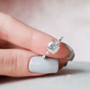  Cushion Cut Solitaire Moissanite Engagement Ring 