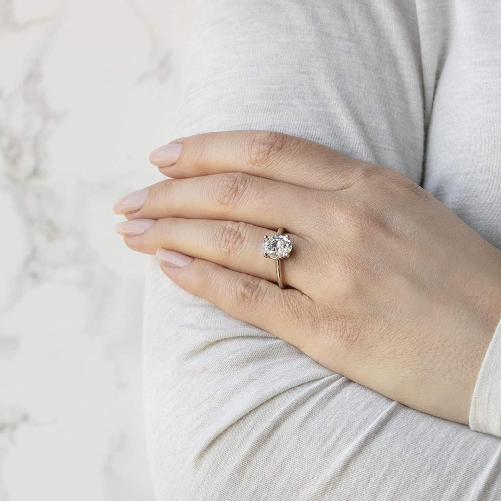  Solitaire Moissanite Engagement Ring For Women