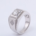 Round Moissanite Diamond Men's Ring