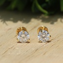 Round Cut Solitaire Stud Earring For Women