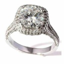 Cushion Shape Round Diamond Engagement Ring for Women