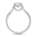 Invisible Basket Set Round Lab Grown Diamond Engagement Ring, 14K White Gold