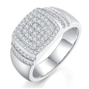 Diamond Ring For Men Platinum Plated Silver