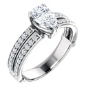 Beautifully Pear Shape Excellent Cut Engagement Ring Set Women