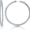 Round Diamond Inside Outside Hoop Earrings