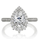 Halo Pear Shape Excellent Cut Engagement Ring For Women