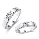 Round Diamond Couple Ring 18K Gold Plated Silver