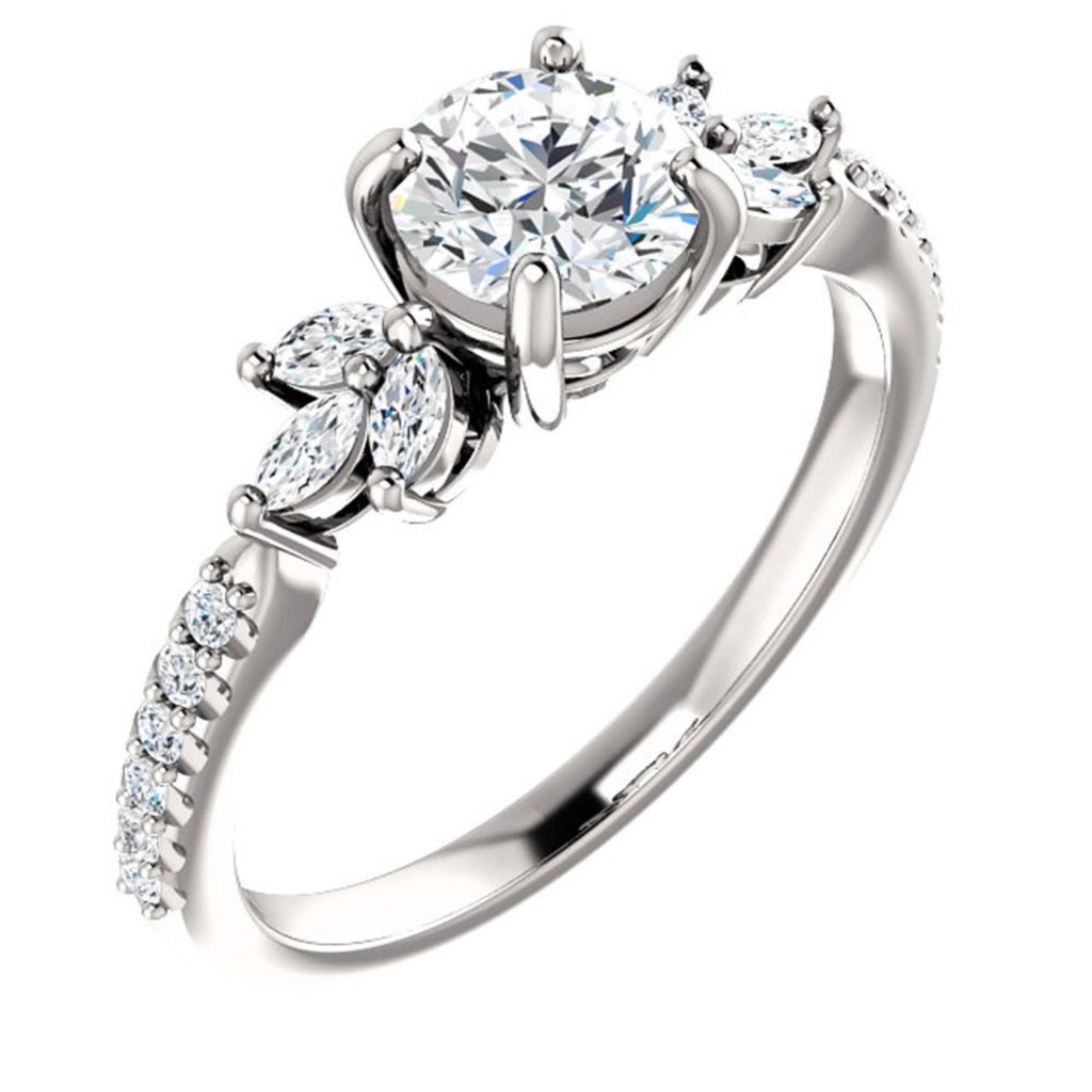 Round Cut Stone Engagement Ring for Women