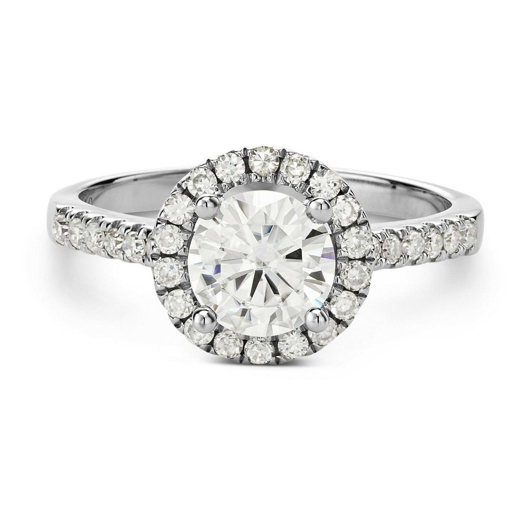 Round Halo Diamond Engagement Ring for Women Ring