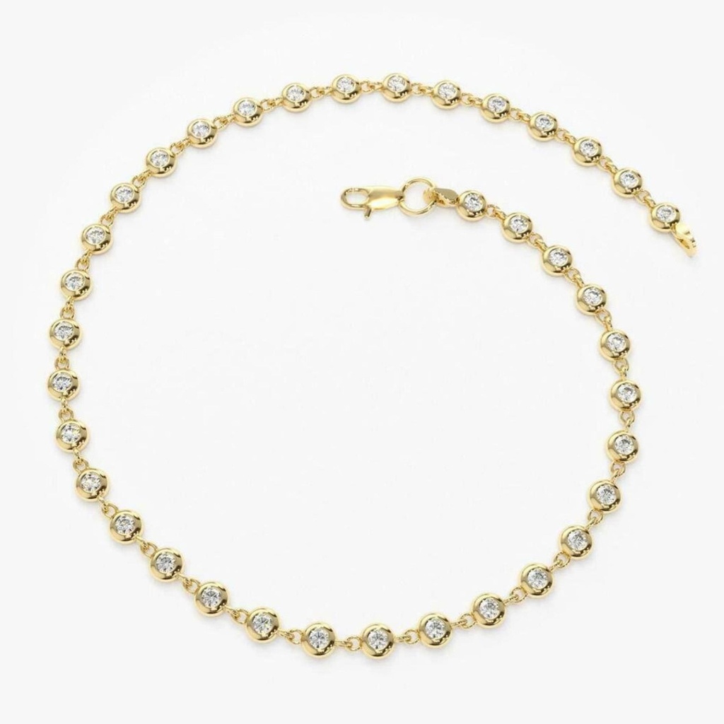 Sterling Silver Dainty Bracelet  Bezel Set Tennis Bracelet | Minimalistic Antique Bracelet For Her